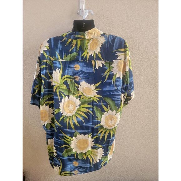 Pineapple Juice Mens Sunflower Pattern Button-Up Hawaiian Classic Shirt Blue XL - Picture 2 of 5